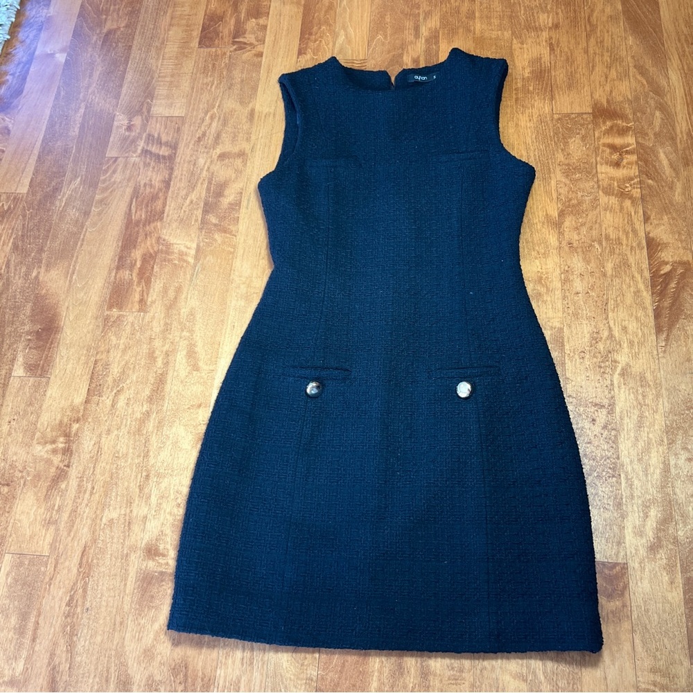 Ayhan Women’s Elegant Black Tweed Sleeveless Dress